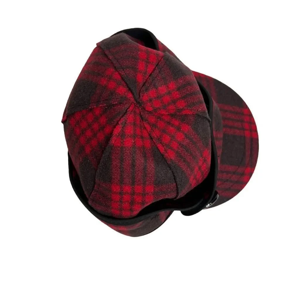 Stormy Kromer “the button up” red and black wool blend hat